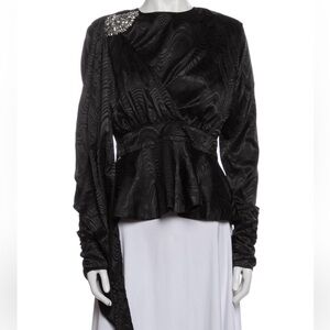 Dodo Bar Or Black Textured Scarf blouse